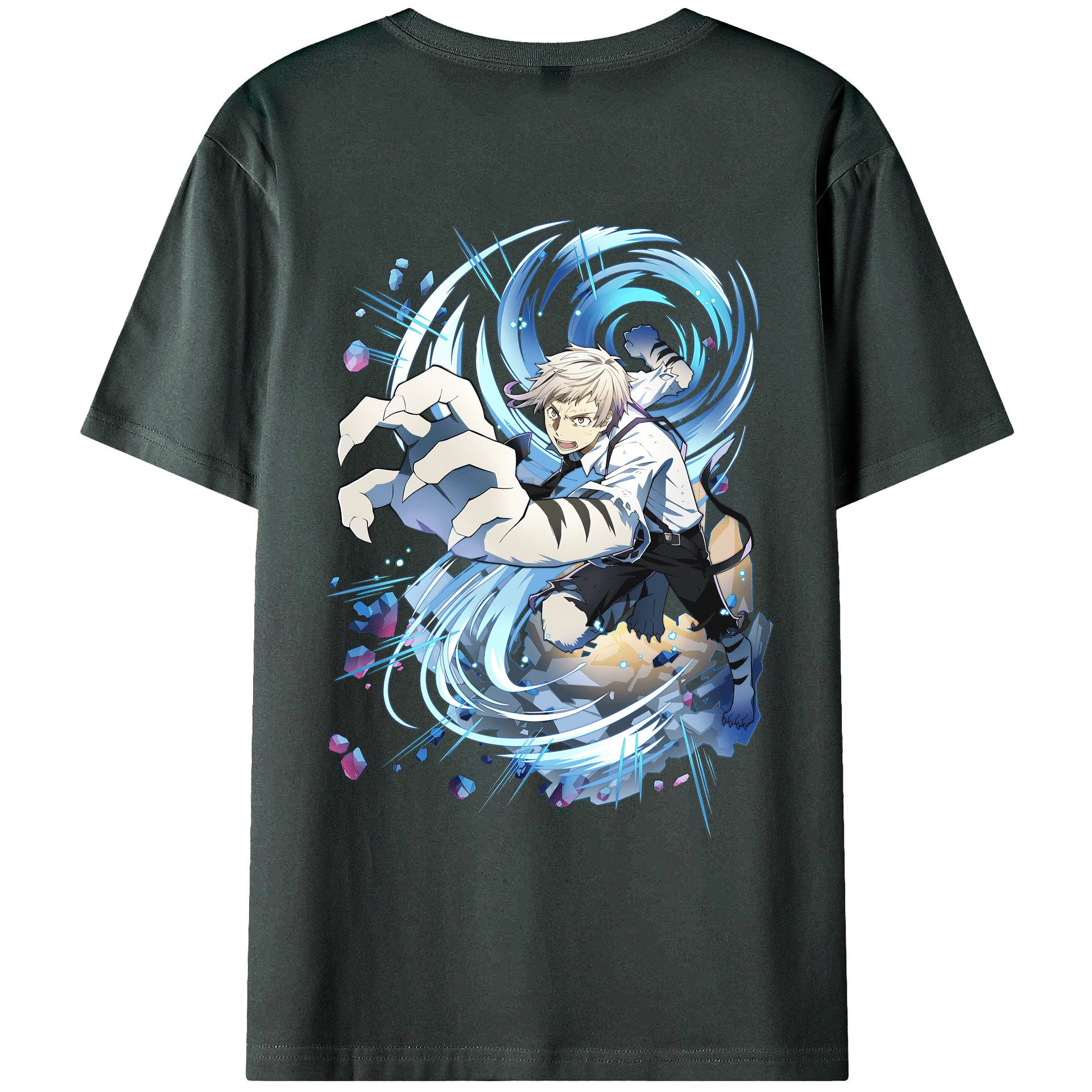（画像用） 文豪ストレイドッグス Bungo Stray Dogs 綿100％ メンズ半袖Tシャツ（バックプリント） 通気性